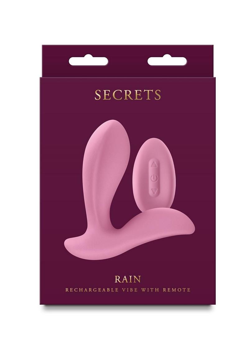 Secrets Rain Rechargeable Silicone Vibrator with Remote Control - Pink