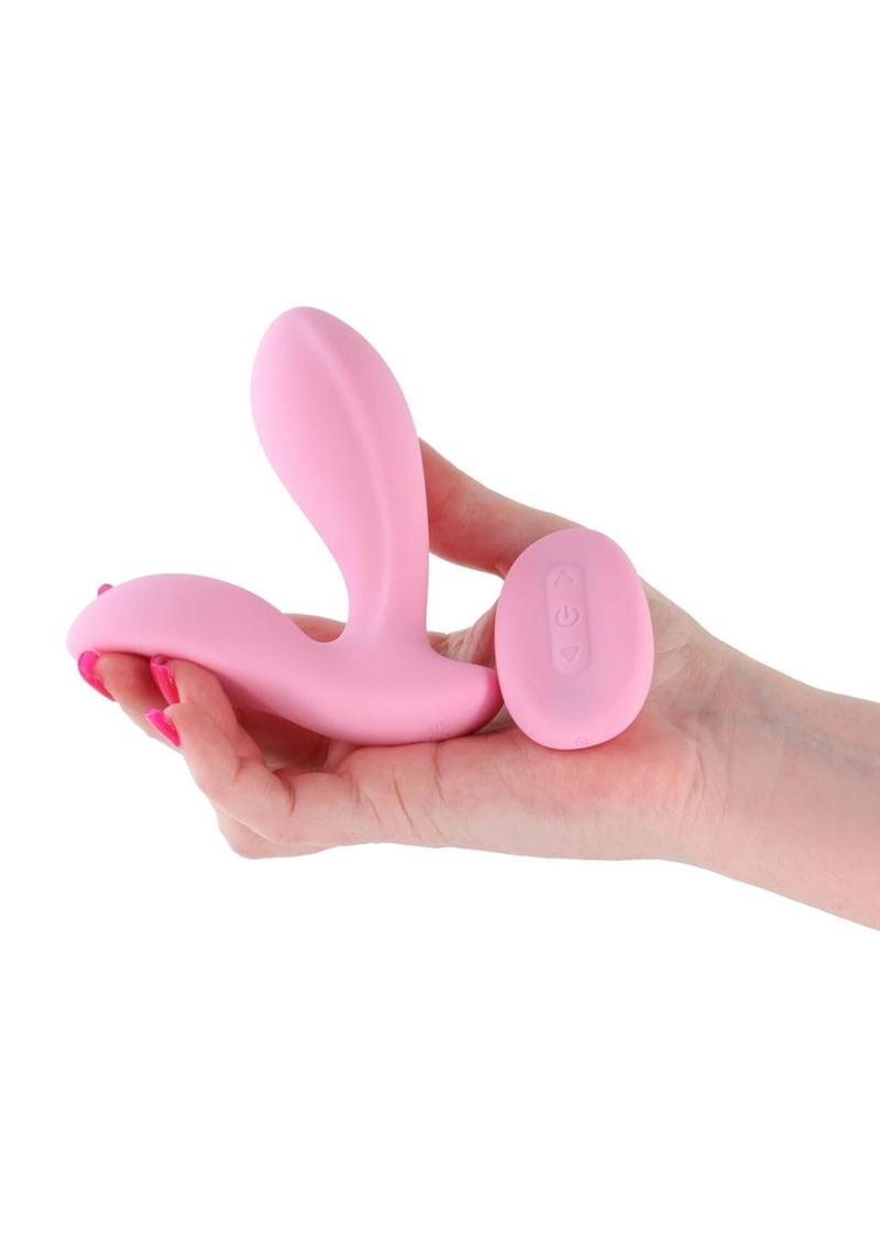 Secrets Rain Rechargeable Silicone Vibrator with Remote Control - Pink