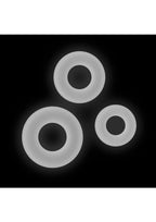 Firefly Bubble Ring Glow in The Dark Cock Ring Set (3 pieces) - White