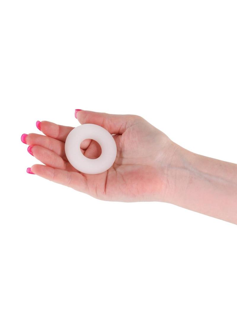 Firefly Bubble Ring Glow in The Dark Cock Ring - Medium - White
