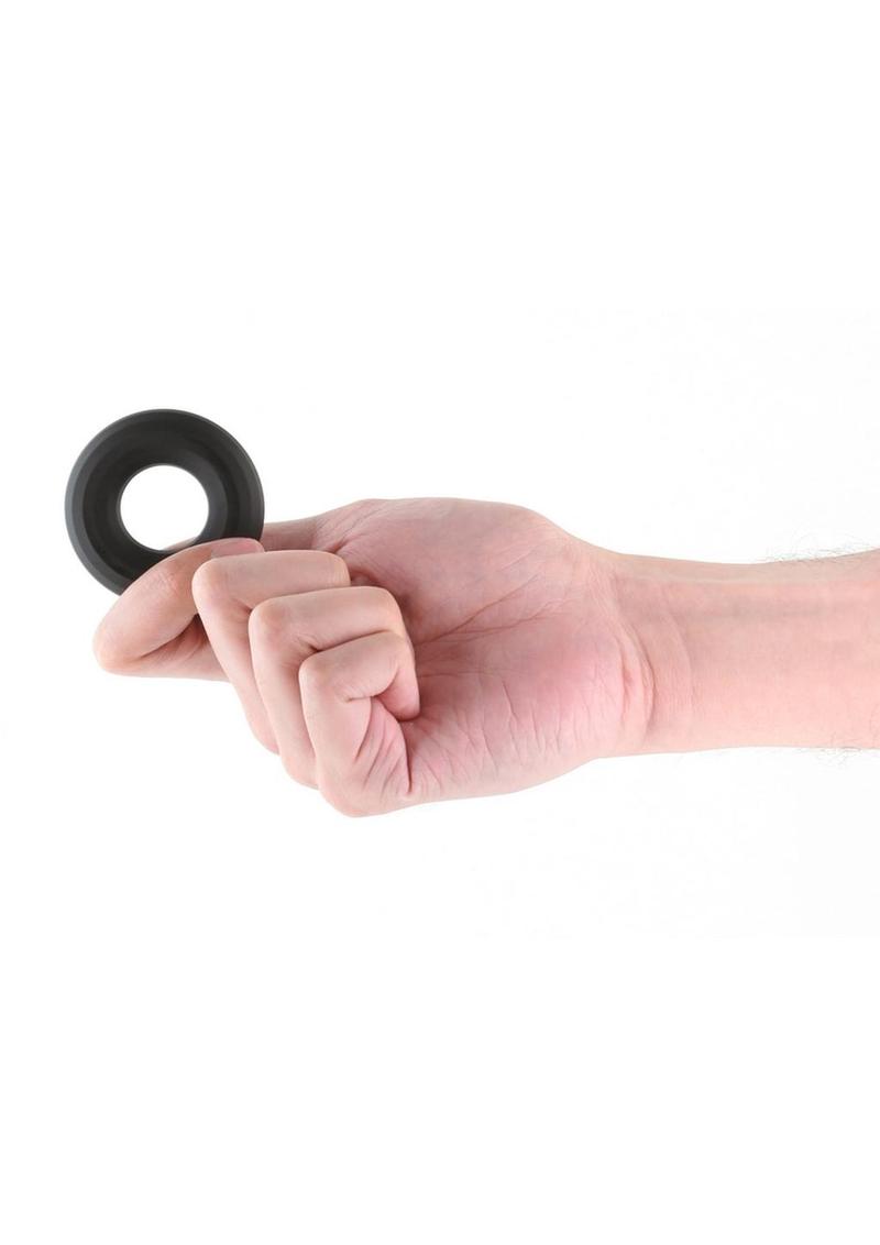 Renegade Fireman Ring Silicone Cock Ring - Medium - Black
