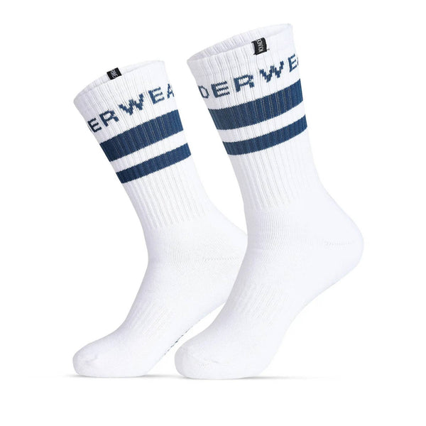 Mounderwear Stripe Athletic Crew Socks Blue
