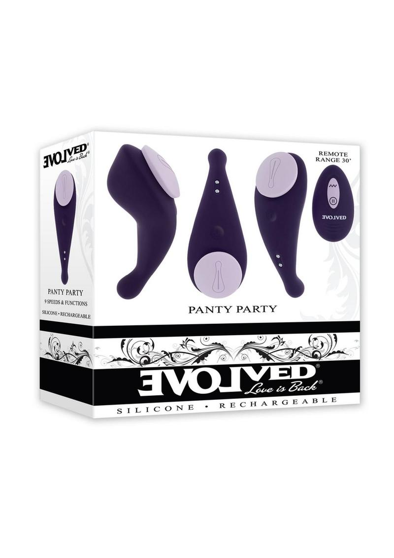 Panty Party Rechargeable Silicone Panty Vibrator with Remote Control - Purple