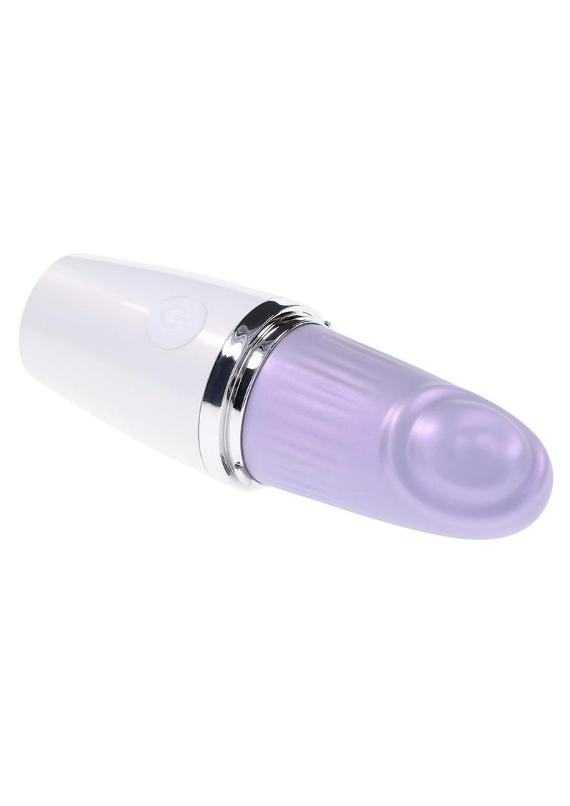 Playboy Getaway Rechargeable Silicone Lipstick Vibrator - White/Lavender