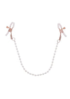 Sex & Mischief Peaches 'n CreaMe Pearl Nipple Clamps - Ivory/Rose Gold