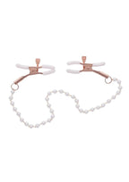 Sex & Mischief Peaches 'n CreaMe Pearl Nipple Clamps - Ivory/Rose Gold