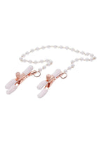 Sex & Mischief Peaches 'n CreaMe Pearl Nipple Clamps - Ivory/Rose Gold