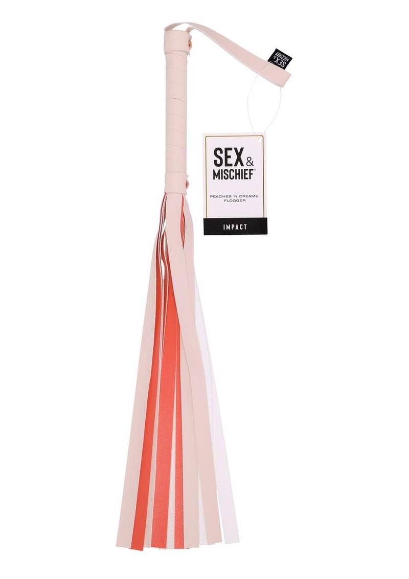 Sex & Mischief Peaches ‘n CreaMe Stripe Flogger - Ivory/Orange