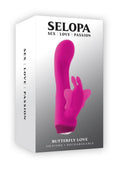Selopa Butterfly Love Rechargeable Silicone Rabbit Vibrator - Pink