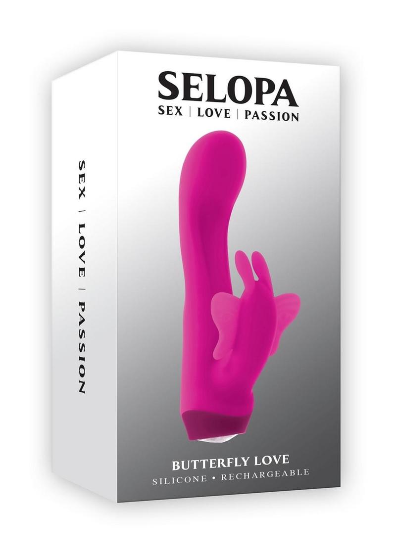 Selopa Butterfly Love Rechargeable Silicone Rabbit Vibrator - Pink