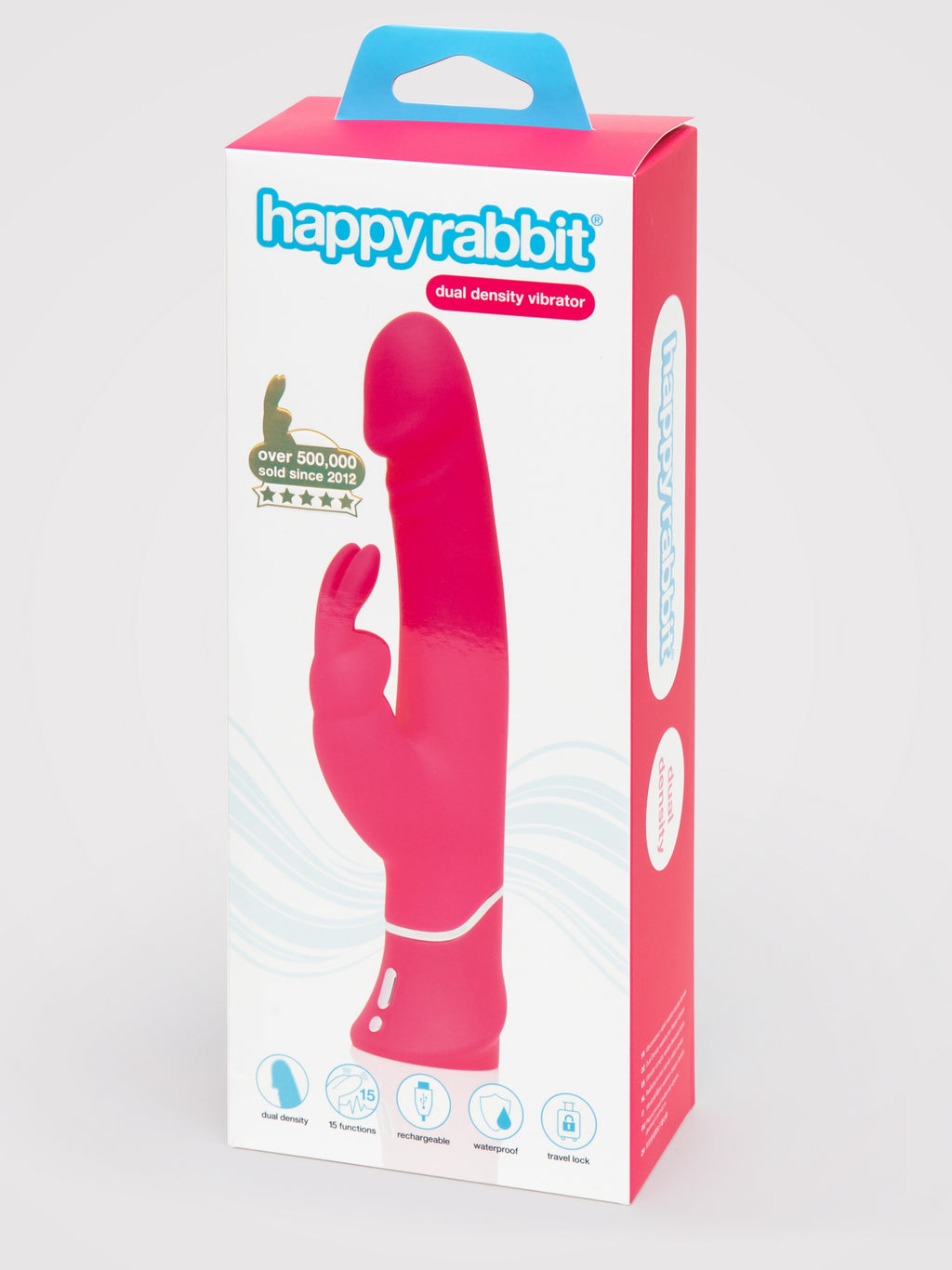 Happy Rabbit Realistic Double Dense Rabbit Vibrator - Pink
