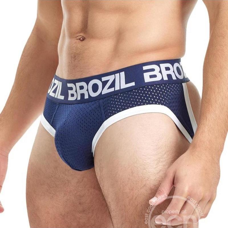 Brozil Ultra Sports Mesh Bulge Brief Navy