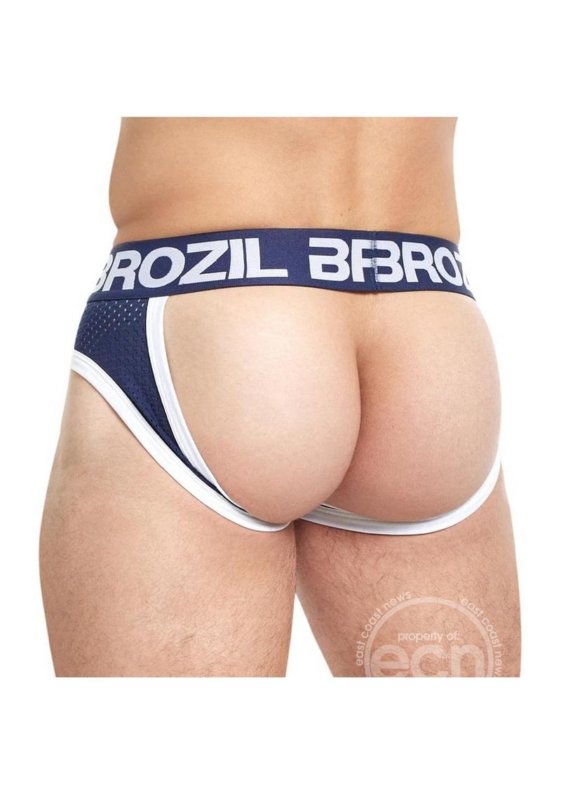 Brozil Ultra Sports Mesh Bulge Brief Navy