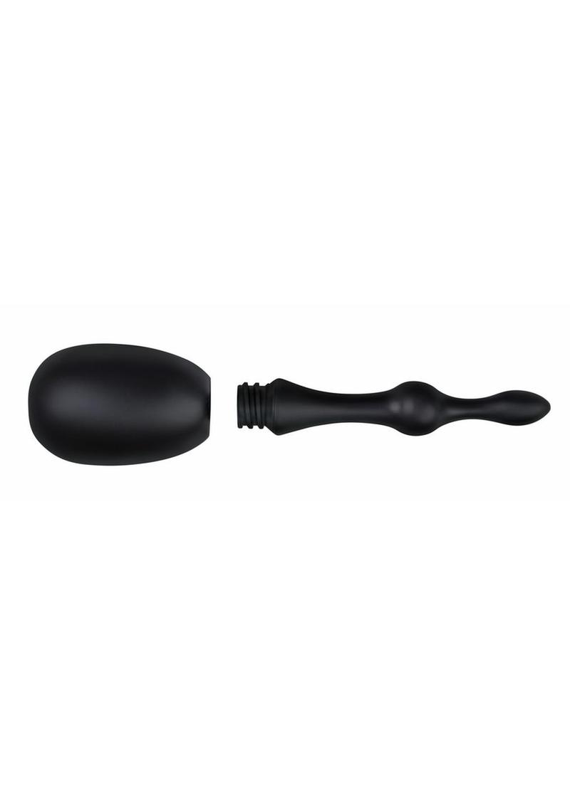 AquaClean 150ML One Way Valve Douche with Anal Bead Nozzle - Black