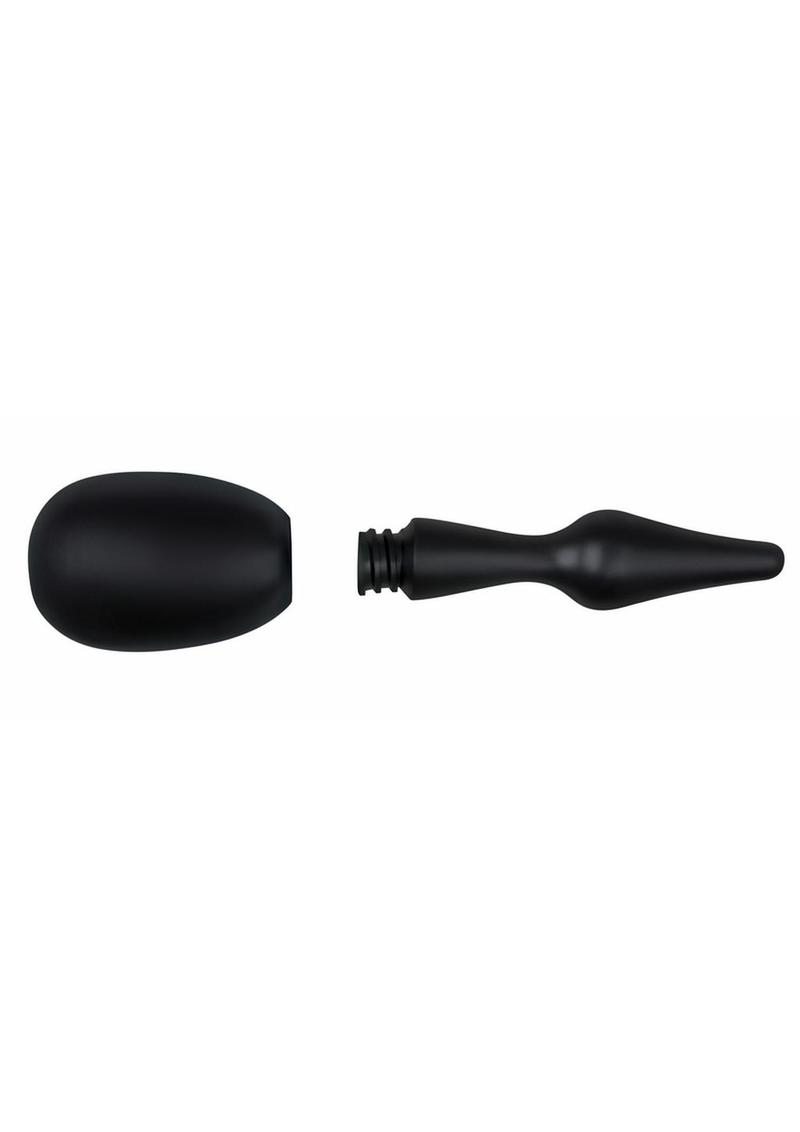 AquaClean 150ML One Way Valve Douche with Butt Plug Nozzle - Black