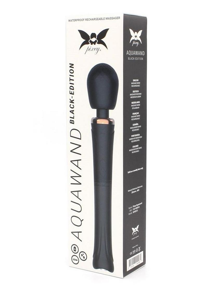 Pixey Aquawand Rechargeable Silicone Body Wand - Black Edition