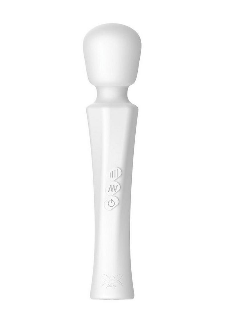 Pixey Aquamini Rechargeable Silicone Body Wand - White Edition
