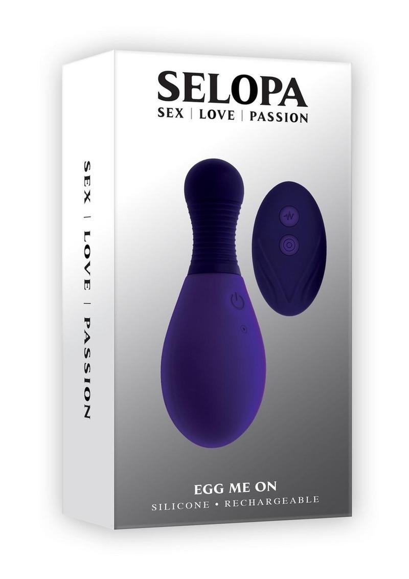 Selopa Egg on Me Rechargeable Silicone Egg Vibrator with Remote Control - Purple