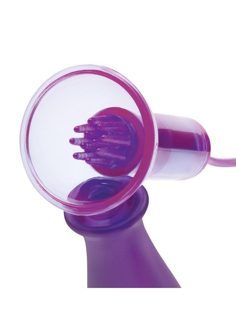 Lux Fetish Vibrating Nipple Suckers Remote Control - Purple