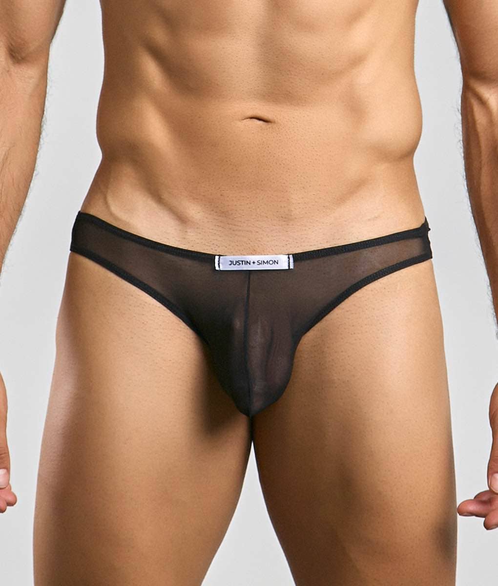 Justin + Simon Classic Mens Bikini - Black Mesh