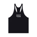 GYMNASIUM THE BODY WORK STRINGER TANK BLACK WITH WHITE