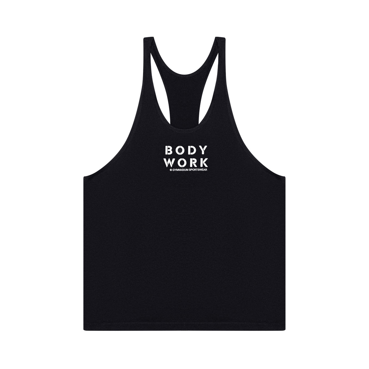 GYMNASIUM THE BODY WORK STRINGER TANK BLACK WITH WHITE