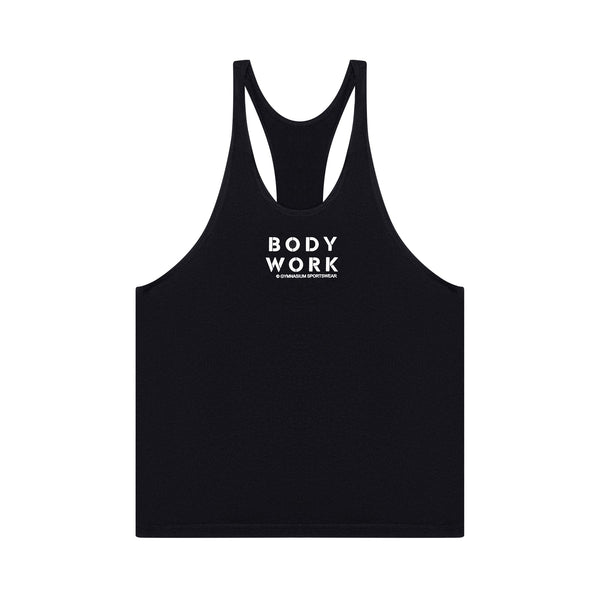 GYMNASIUM THE BODY WORK STRINGER TANK BLACK WITH WHITE