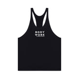 GYMNASIUM THE BODY WORK STRINGER TANK BLACK WITH WHITE