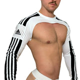 Adidas Sport Shoulders Crop Top Long Sleeves White Top BY SNEAKERMASK