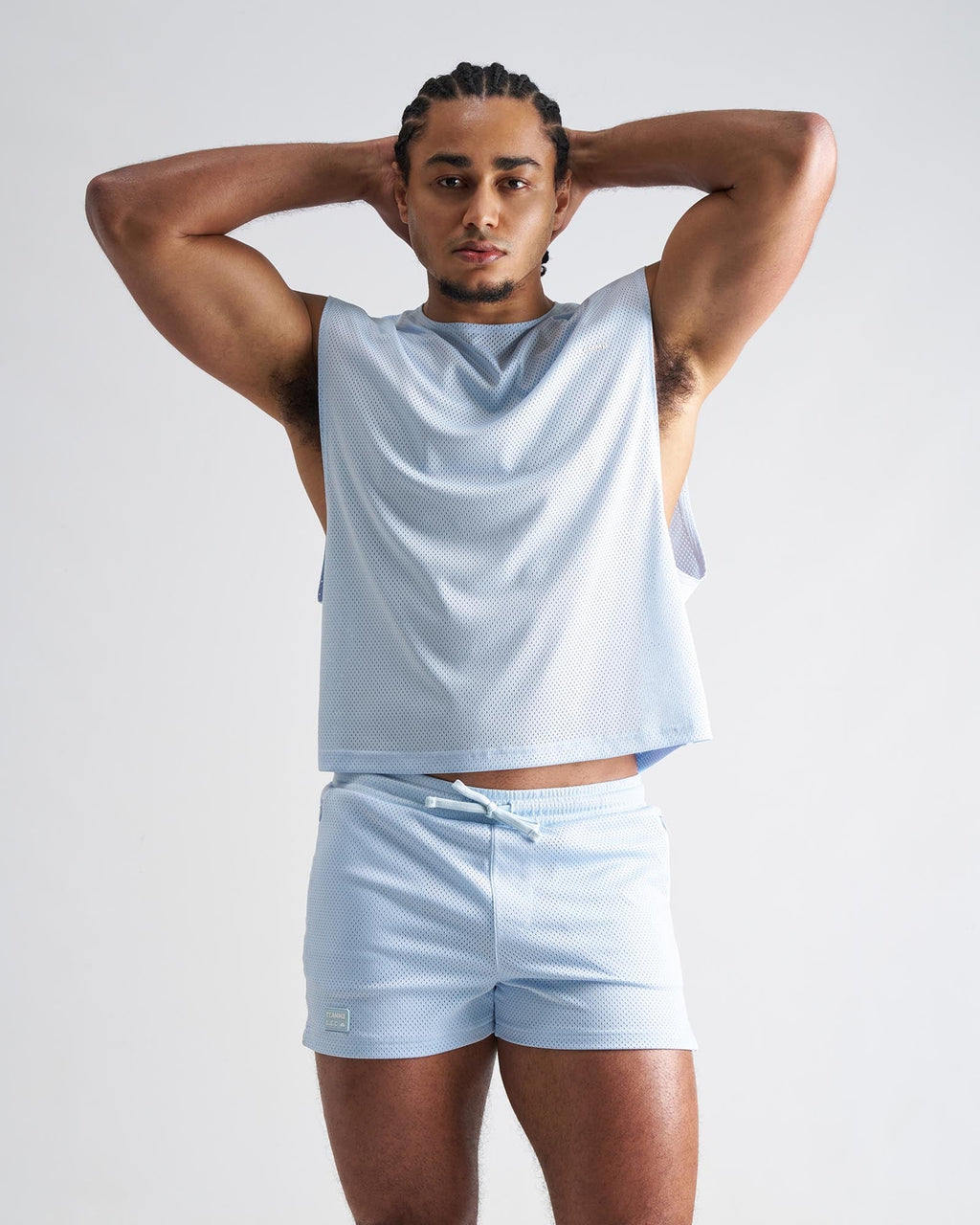 TEAMM8 S.S.C. Mesh Muscle Tank - Light Blue