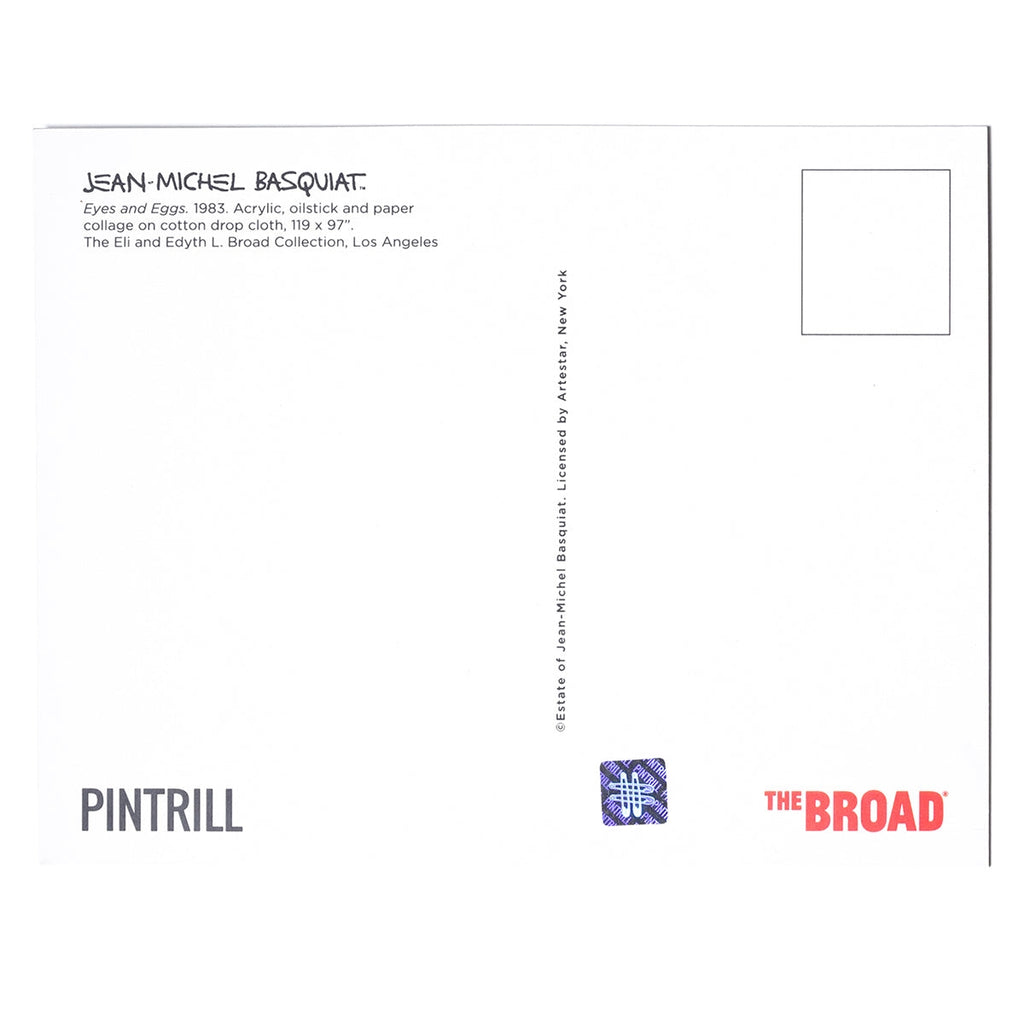 Jean-Michel Basquiat - Eyes and Eggs Postcard and Pin