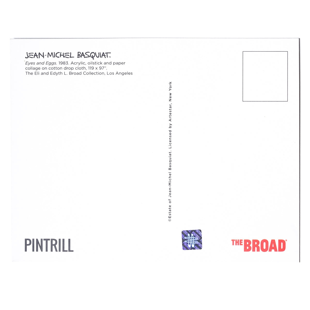 Jean-Michel Basquiat - Eyes and Eggs Postcard and Pin