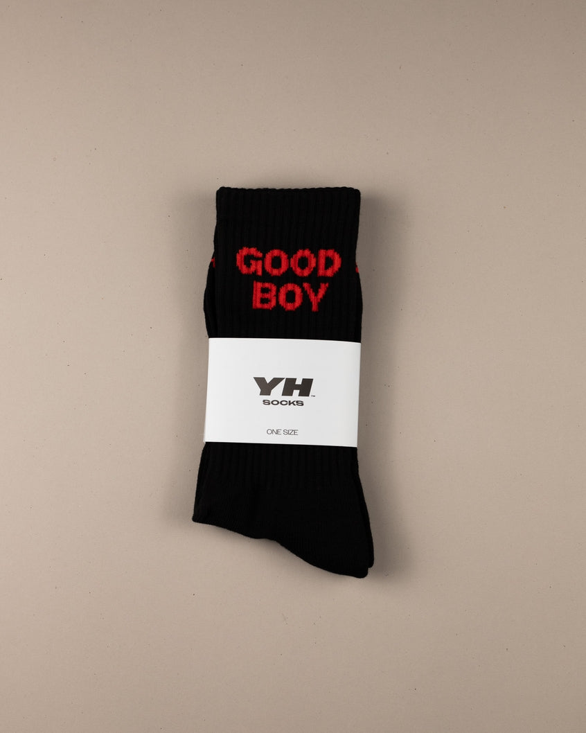 Good Boy Socks by YES HOMO -  Black & Red