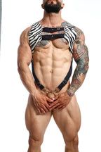 Dngeon Croptop Harness - Zebra