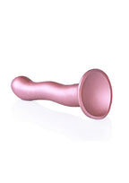 Ouch! Ultra Soft Curvy G-Spot Silicone Dildo 7in - Mettalic Rose Gold