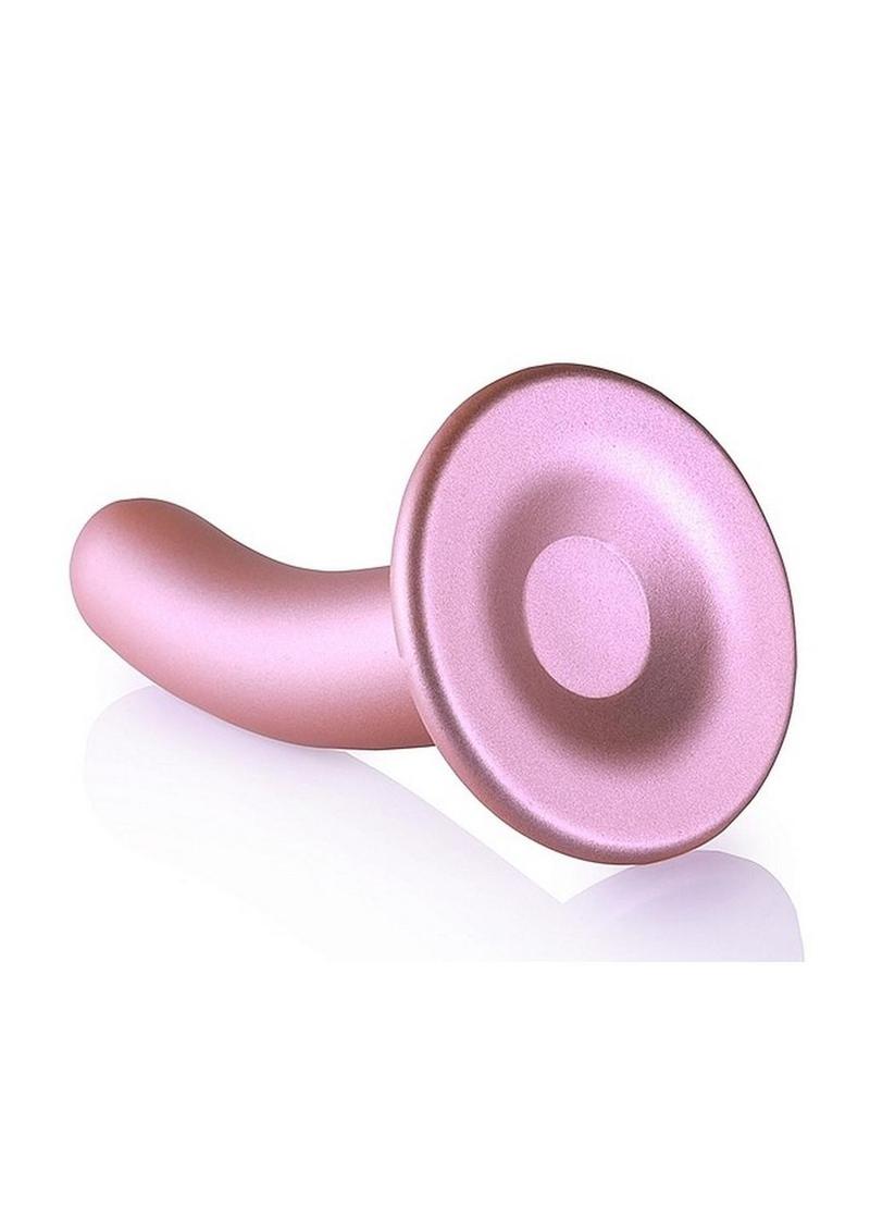 Ouch! Smooth G-Spot Silicone Dildo 5in - Metallic Rose Gold