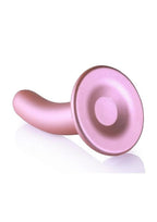 Ouch! Smooth G-Spot Silicone Dildo 5in - Metallic Rose Gold