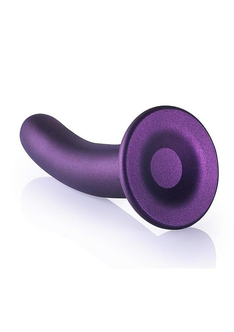 Ouch! Smooth G-Spot Silicone Dildo 7in - Metallic Purple