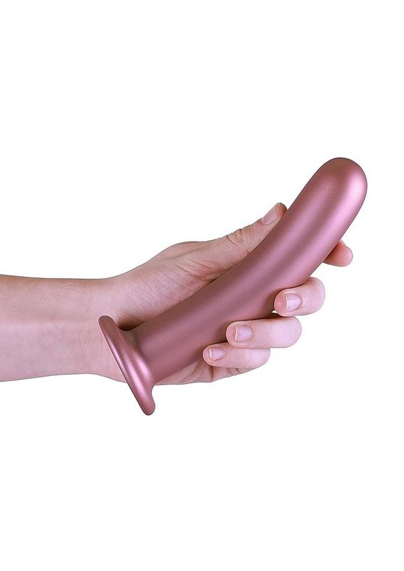 Ouch! Smooth G-Spot Silicone Dildo 7in - Metallic Rose Gold