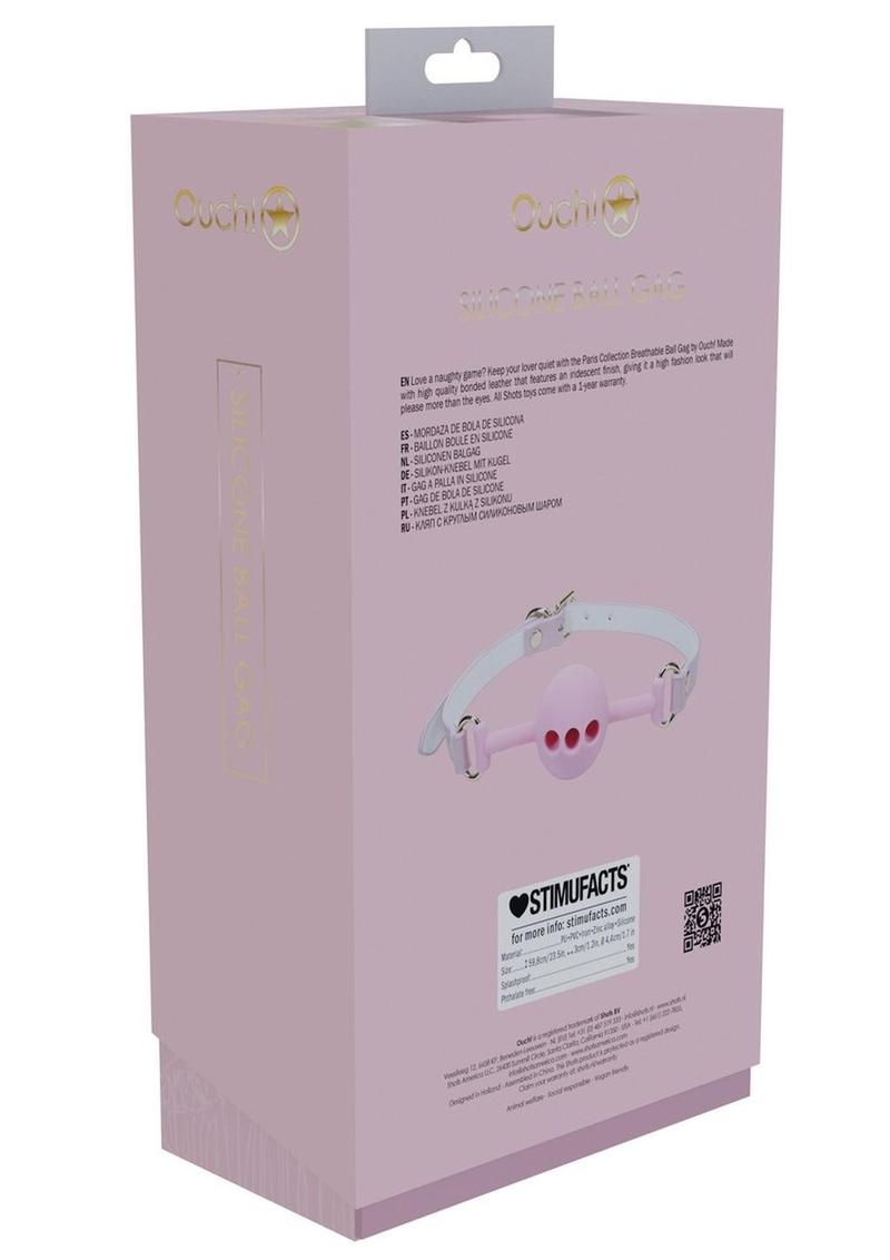 Ouch! Paris Collection Silicone Ball Gag - Pink