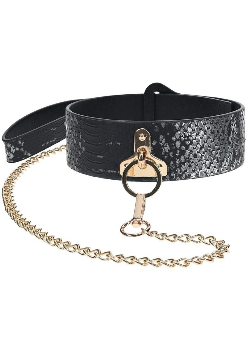 Ouch! Florence Collection Collar with Leash - Black