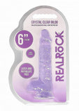 RealRock Crystal Clear Dildo with Balls 6in - Purple