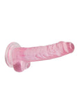 RealRock Crystal Clear Dildo with Balls 7in - Pink