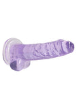 RealRock Crystal Clear Dildo with Balls 7in - Purple