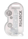 RealRock Crystal Clear Dildo with Balls 7in - Clear