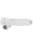 RealRock Crystal Clear Dildo with Balls 9in - Clear