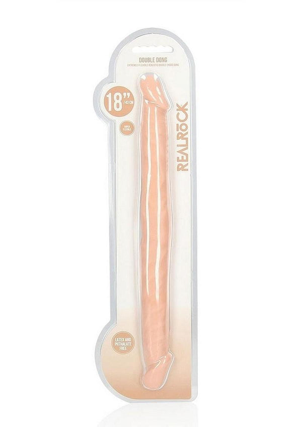 RealRock Skin Realistic Double Dildo 18in - Vanilla
