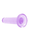 RealRock Crystal Clear Non Realistic Dildo with Suction Cup 5.3in - Purple
