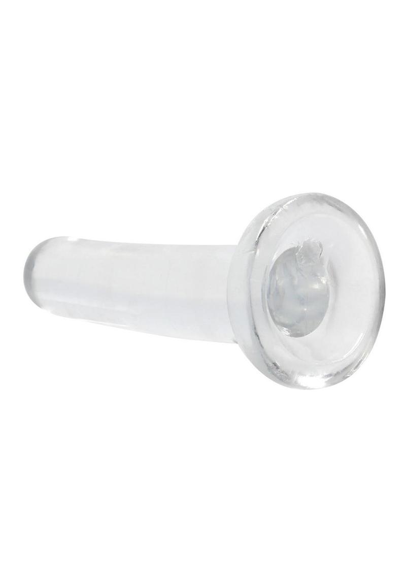 RealRock Crystal Clear Non Realistic Dildo with Suction Cup 5.3in - Clear