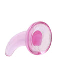 RealRock Crystal Clear Non Realistic Dildo with Suction Cup 4.7in - Pink